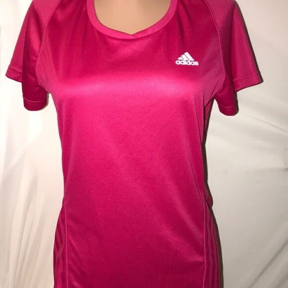 Adidas Clima Women's Athletic Short Sleeve Pink T-Shirt Size M - Picture 1 of 8